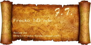 Frecko Tünde névjegykártya